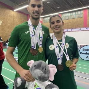 Les deux frères athlètes algériens du Badminton ; Koceila et Thaninna Mammeri ;