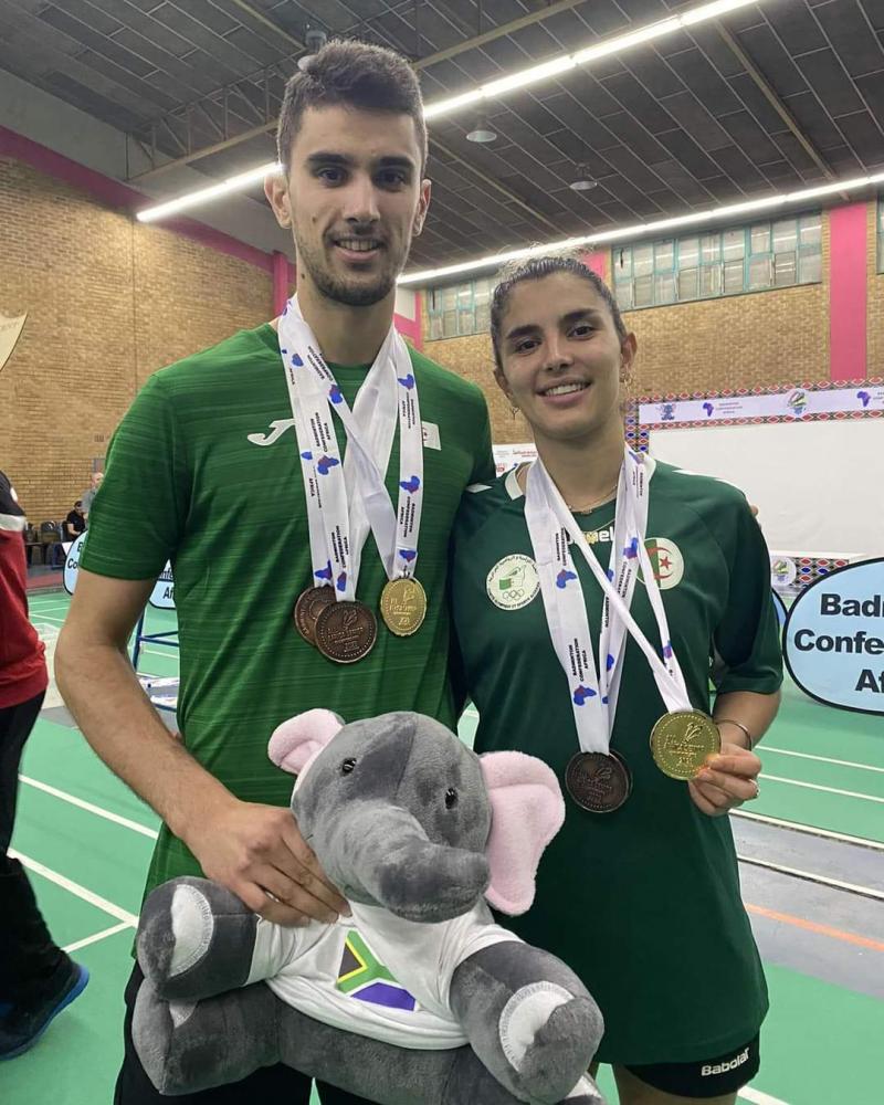 Les deux frères athlètes algériens du Badminton ; Koceila et Thaninna Mammeri ;
